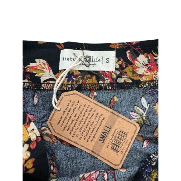 NWT NATURAL LIFE Berkley Maxi Dress Black Floral Boho Chic Hippie Indie Size S - Picture 7 of 9